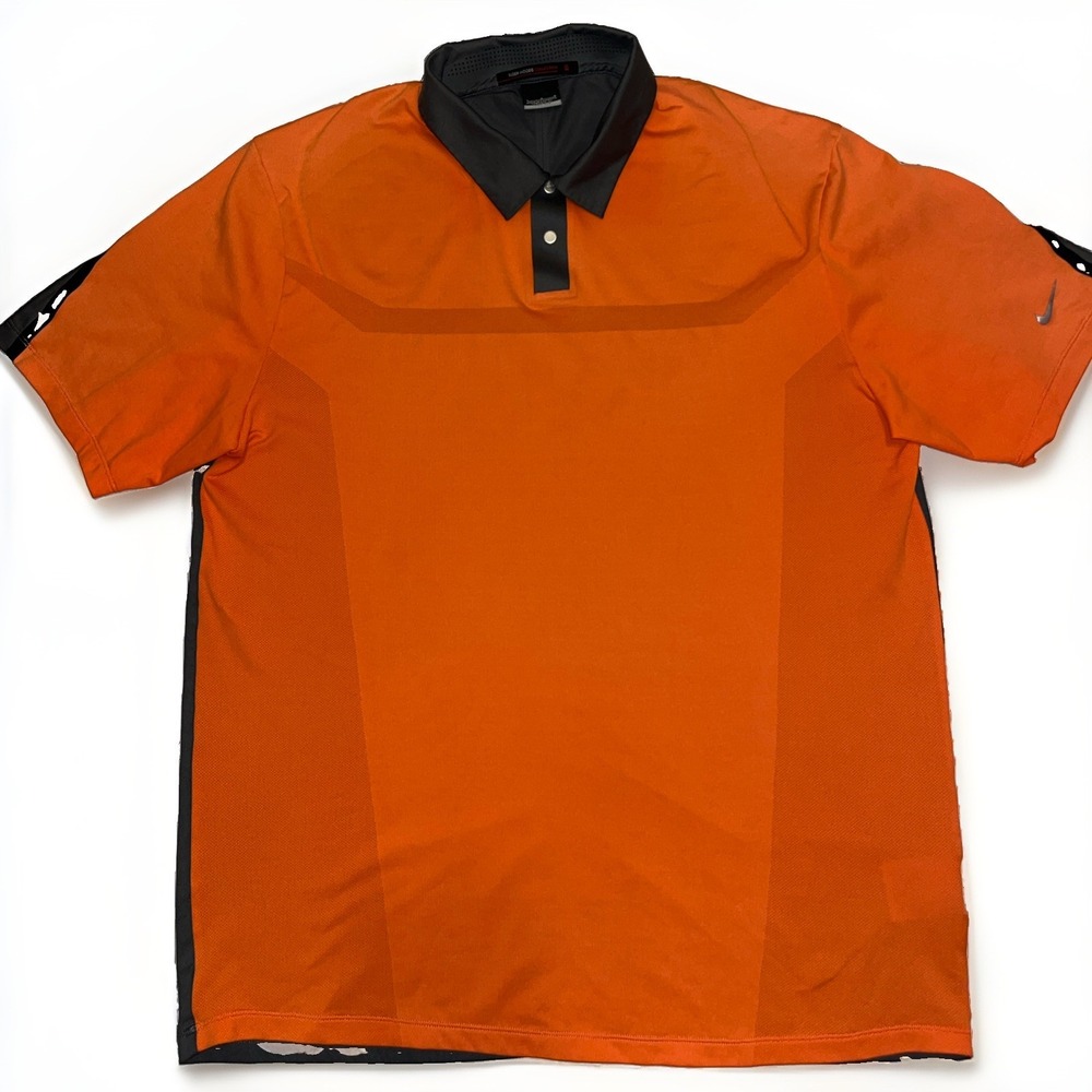 Nike Tiger Woods Collection Dri-FIT Men's L Golf Polo Orange/Grey large